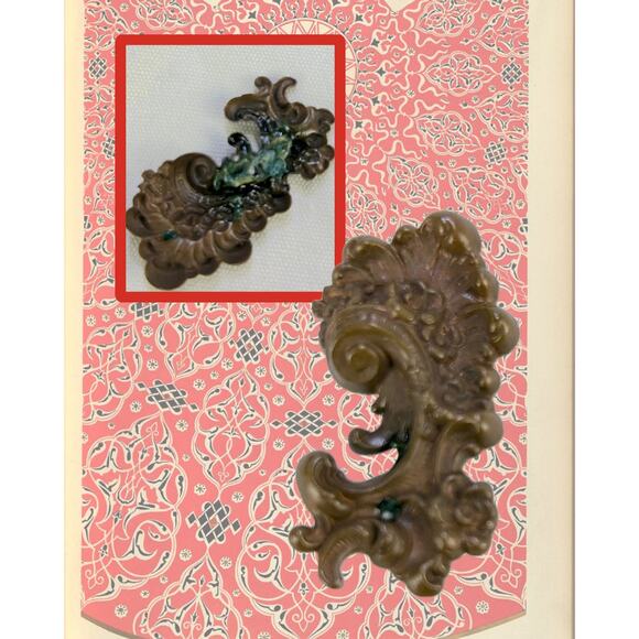 Antique 1900s French Flowers Swirls Pendant Finial Architectural Detail - Picture 2 of 2